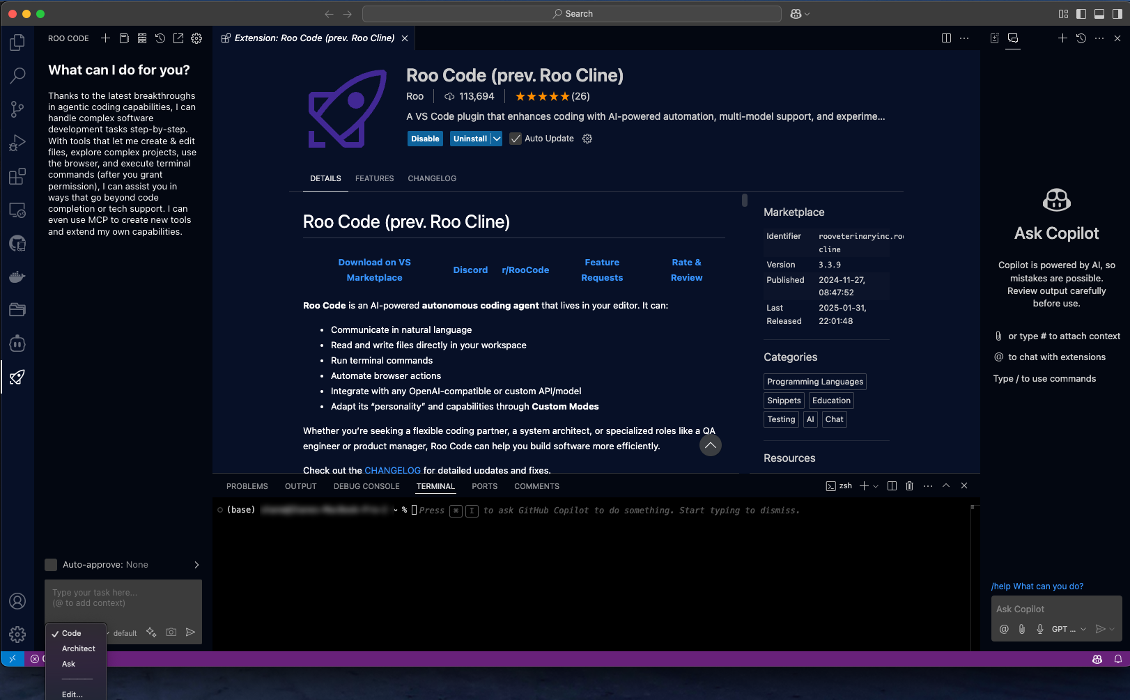 Roo Code Plugin in VSCode